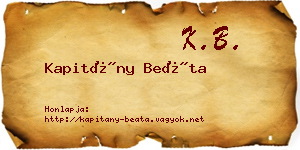 Kapitány Beáta névjegykártya